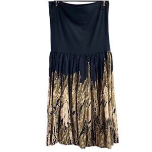 NEW DIRECTION Ladies Strapless Animal Print Tube Top Style Flowy Dress Petite S